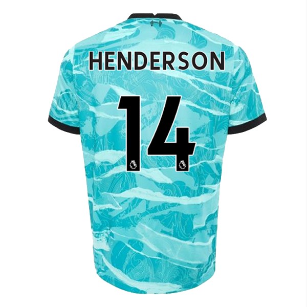 Trikot Liverpool NO.14 Henderson Auswarts 2020-21 Blau Fussballtrikots Günstig